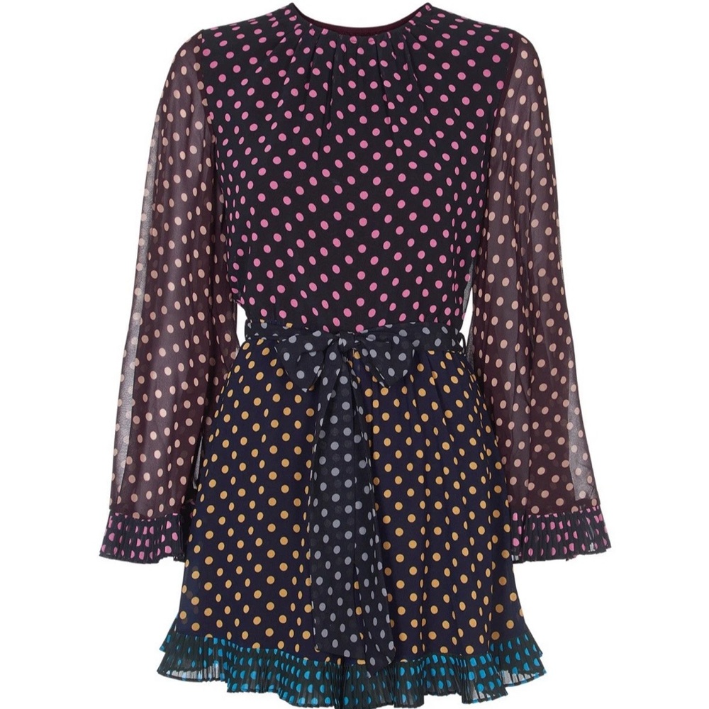Zimmermann Polka Dot romper in Pink, yellow and Blue Sz 0
